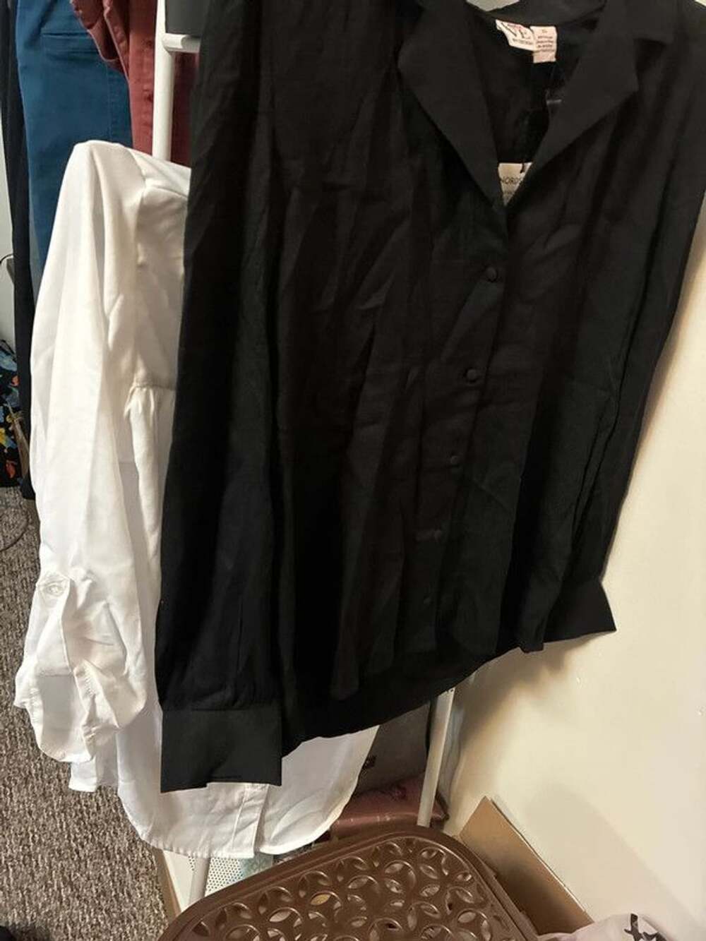 Set of 2 by design nwt xs blouses button down white and black